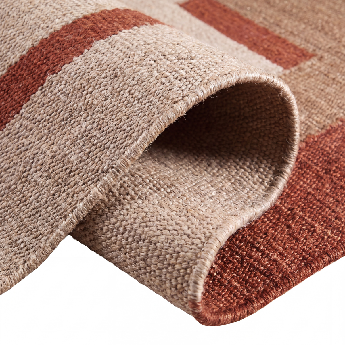 Aangan Rug in Natural / Bleached White — styled angle