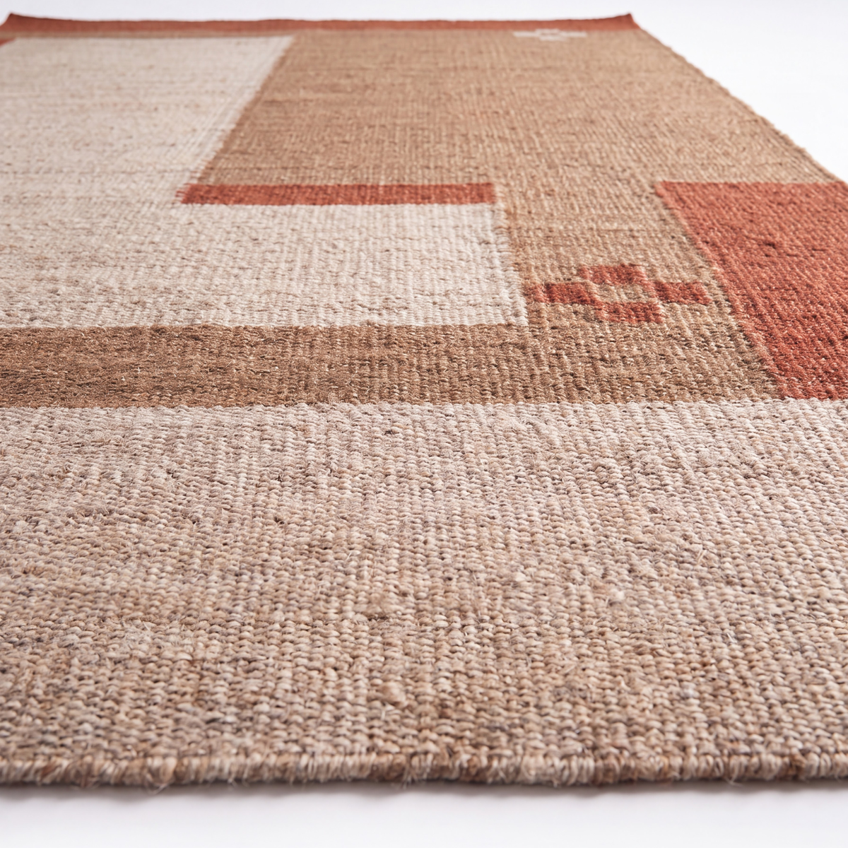 Aangan Rug in Natural / Bleached White — corner detail