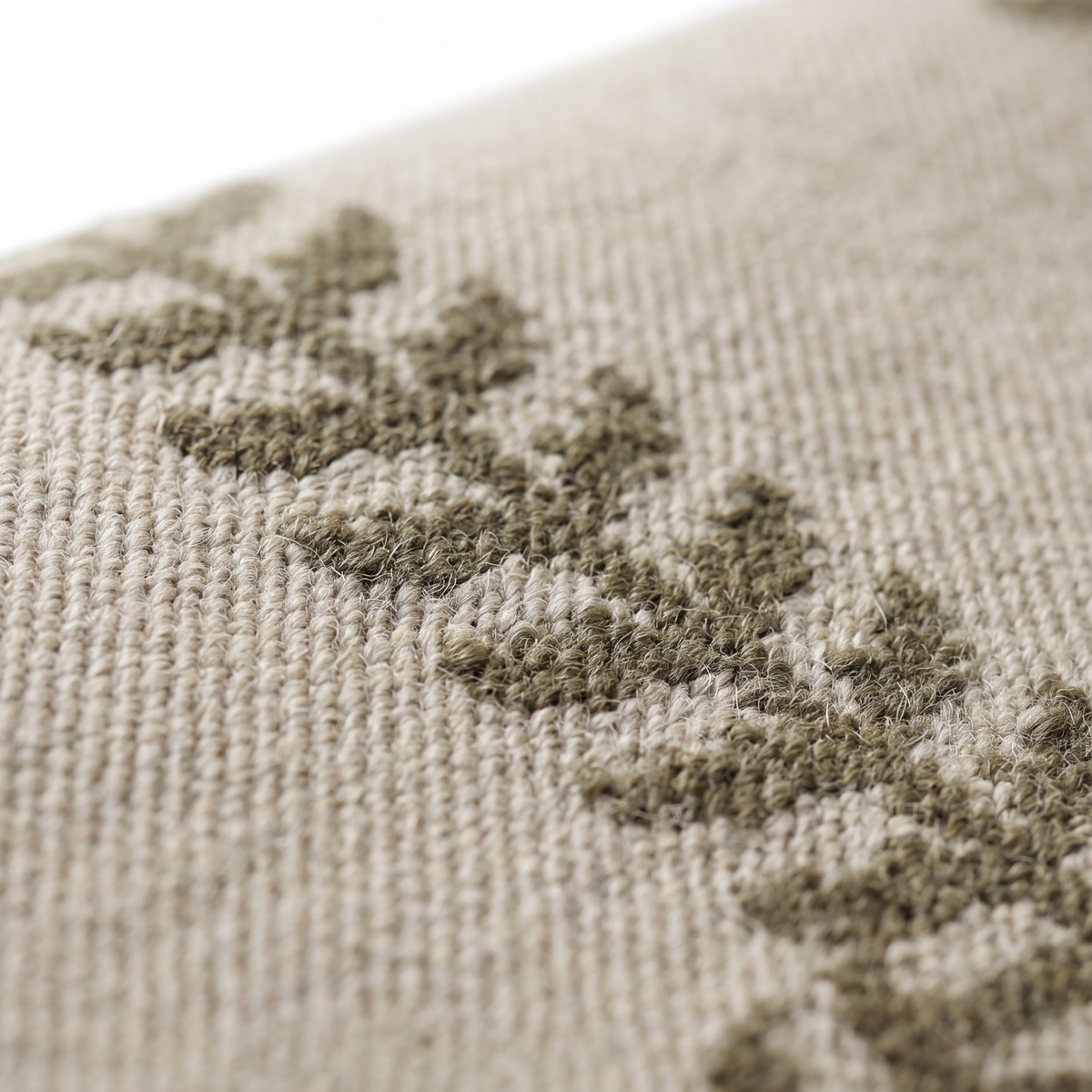 Saanjh Rug in Fog Green / Tea — styled angle