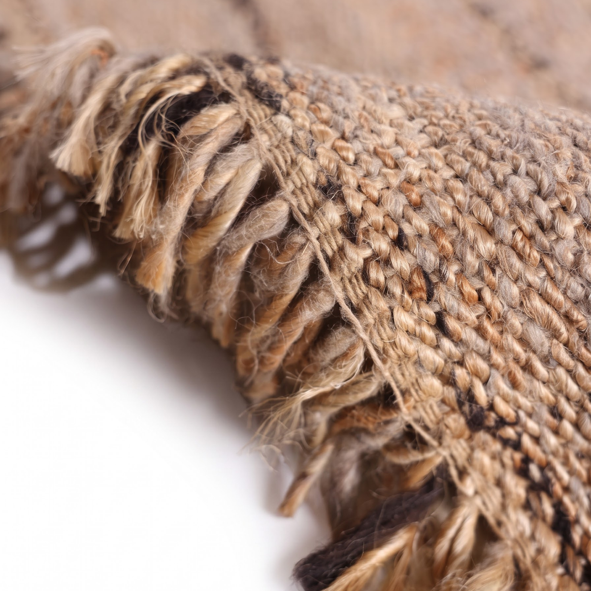 Maati Rug in Natural / Black — corner detail