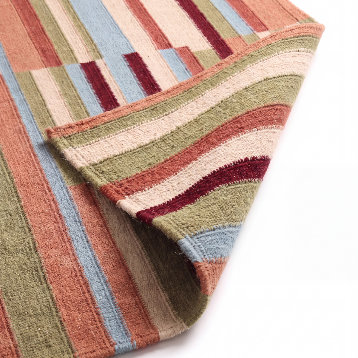 Niraya Rug in Chamomile / Muted Lime — corner detail
