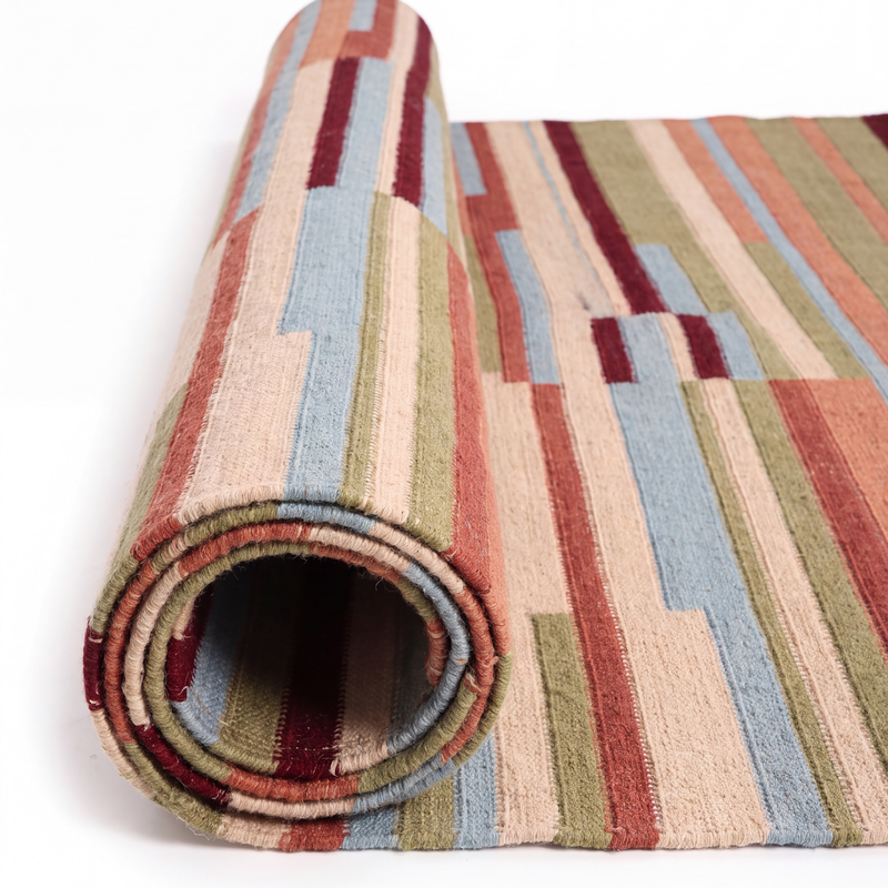 Niraya Rug in Chamomile / Muted Lime — full view