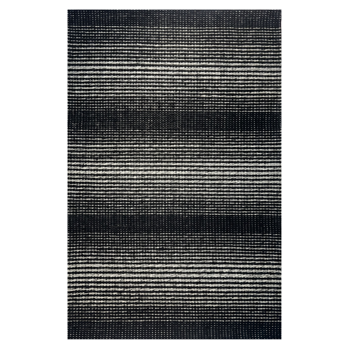 Dhara Rug in Bright White / Black — full view