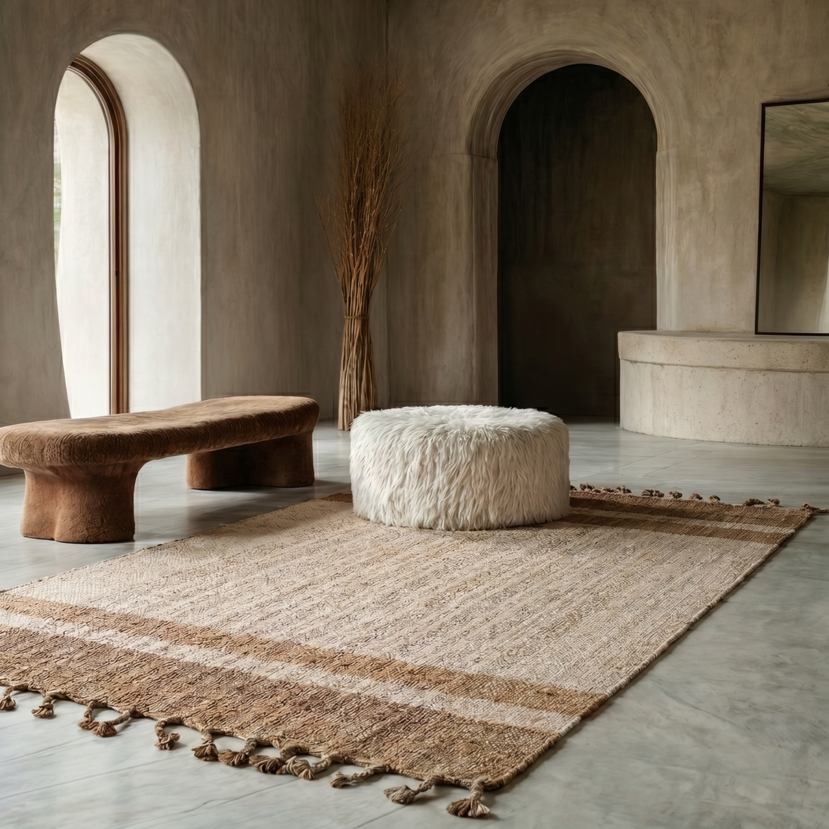 Kiwaad Rug in Natural / Bleached White — corner detail