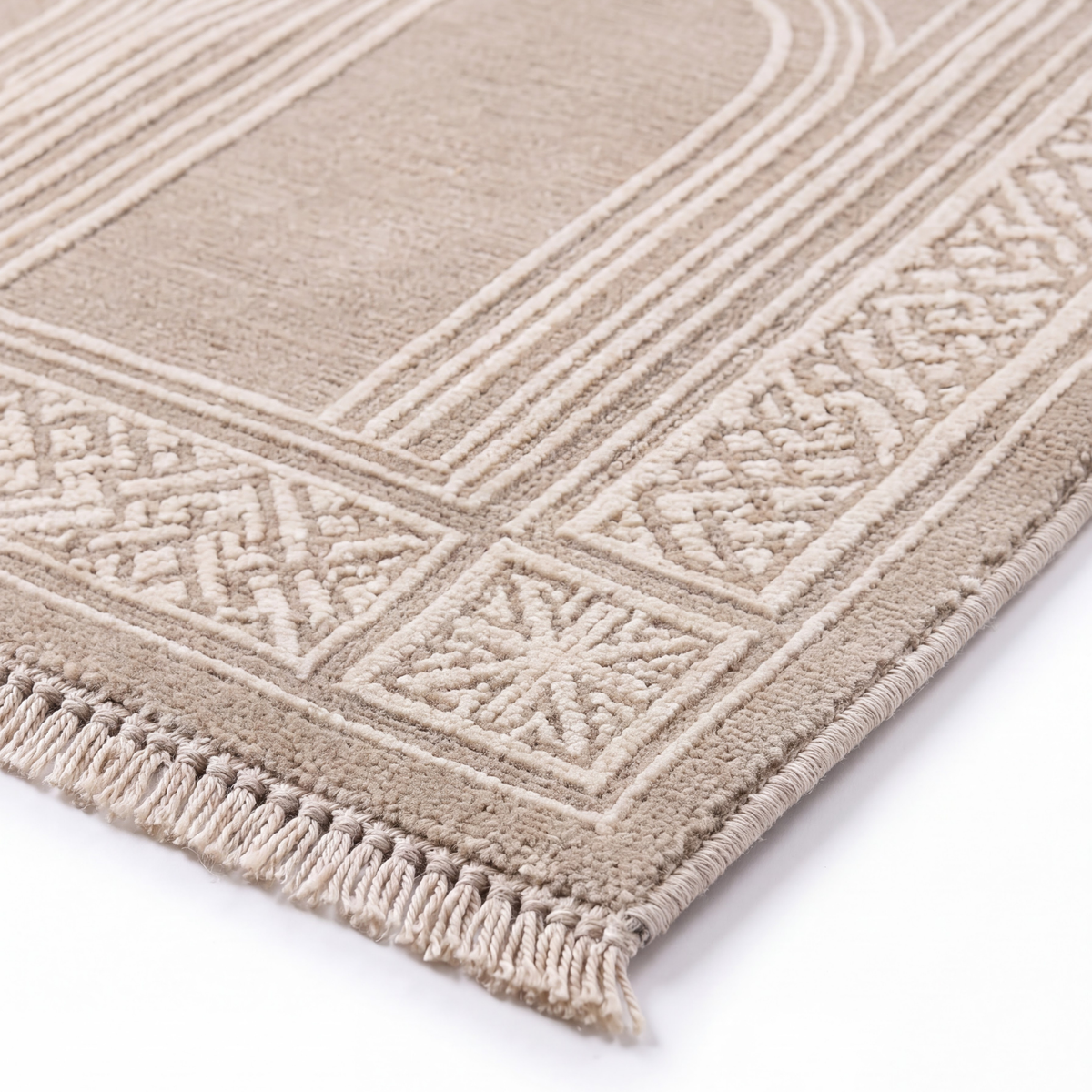 Dalaan Rug in Snow White/ Turtledove — close-up