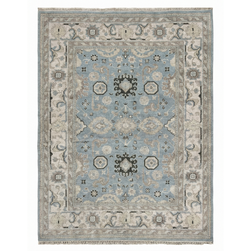 Safira Rug in Baby Blue/Cloud Dancer — full view