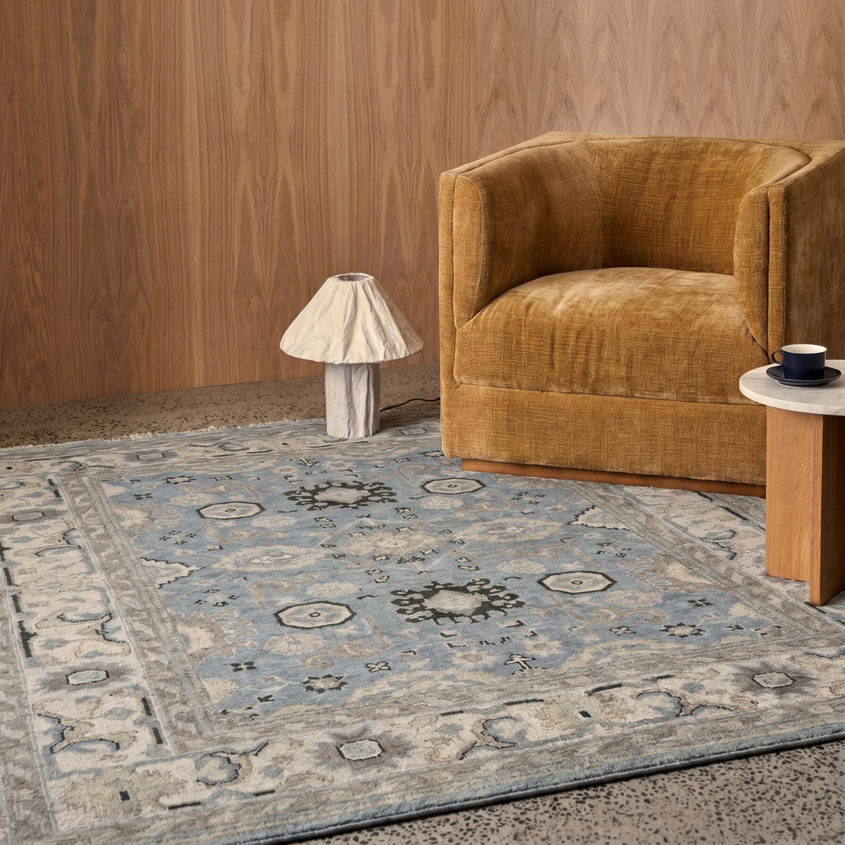 Safira Rug in Baby Blue/Cloud Dancer — close-up