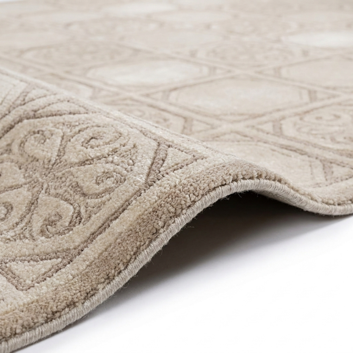 Kashikari Rug in Pristine/ Goat — styled angle