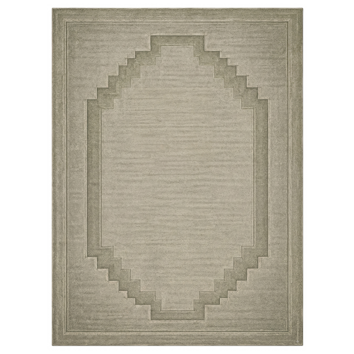 Chaukhat Rug in Aloe Wash/ Swamp — full view