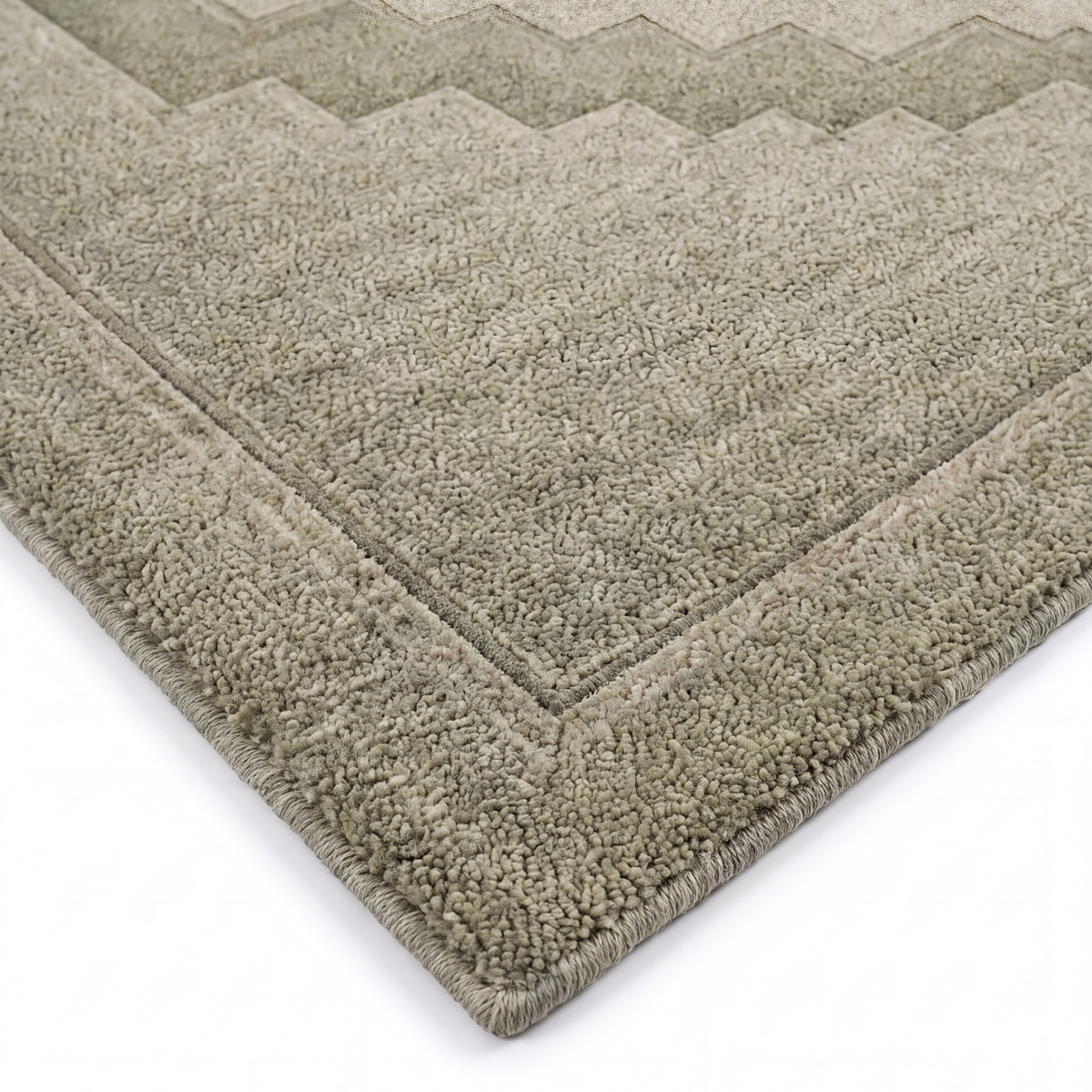 Chaukhat Rug in Aloe Wash/ Swamp — styled angle