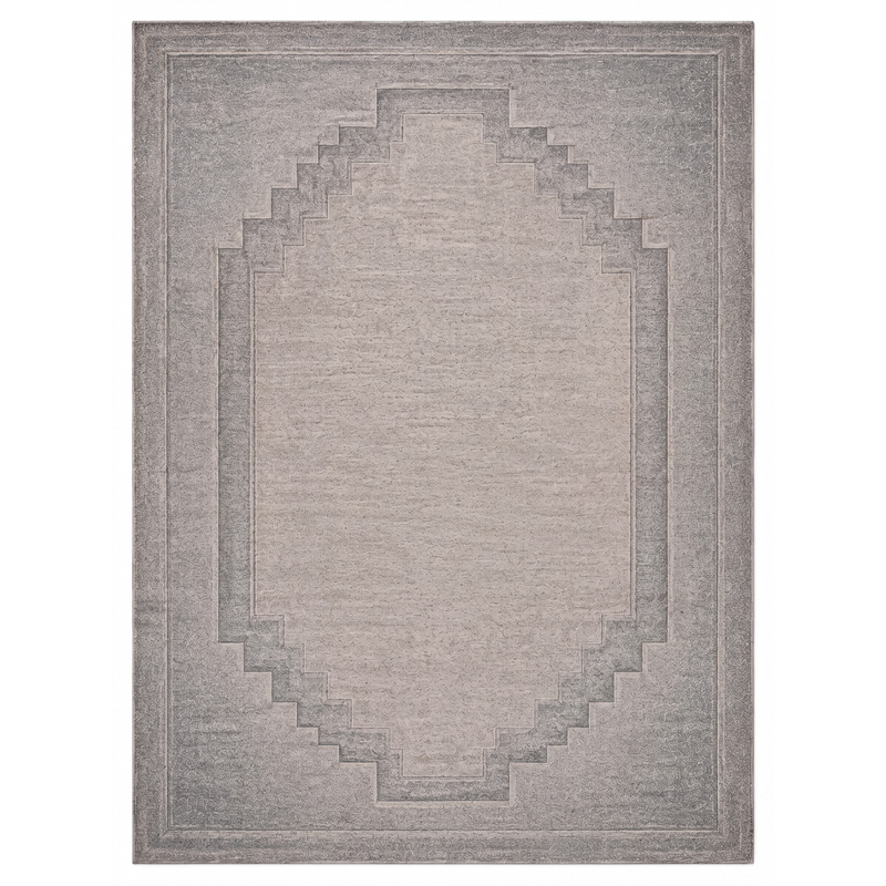 Chaukhat Rug in Lunar Rock/ Blue Fox — full view
