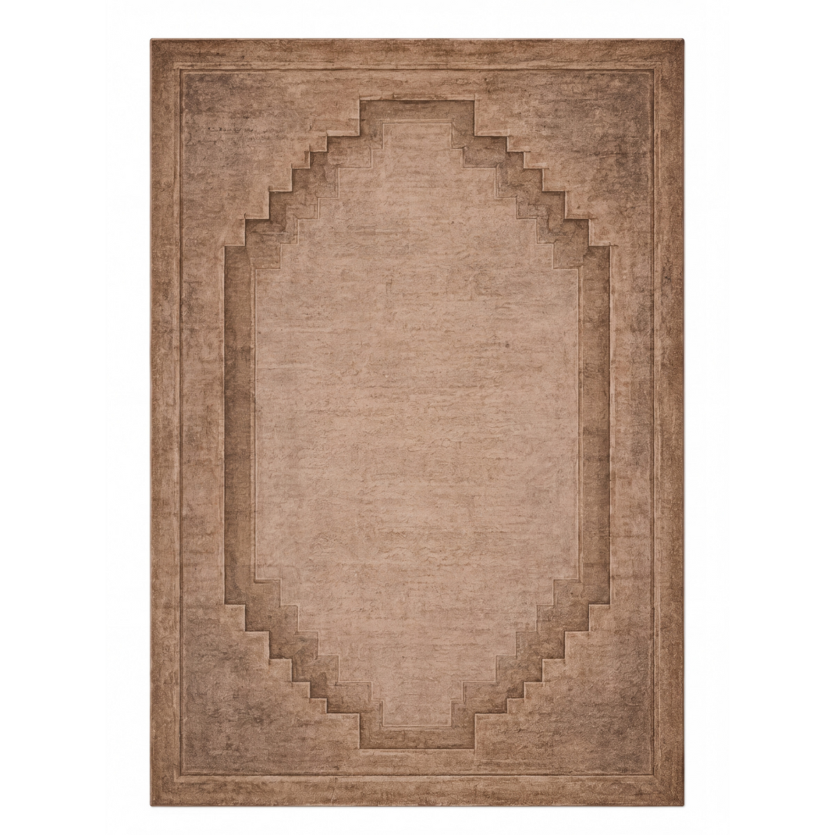 Chaukhat Rug in Warm Sand/ Bison — full view