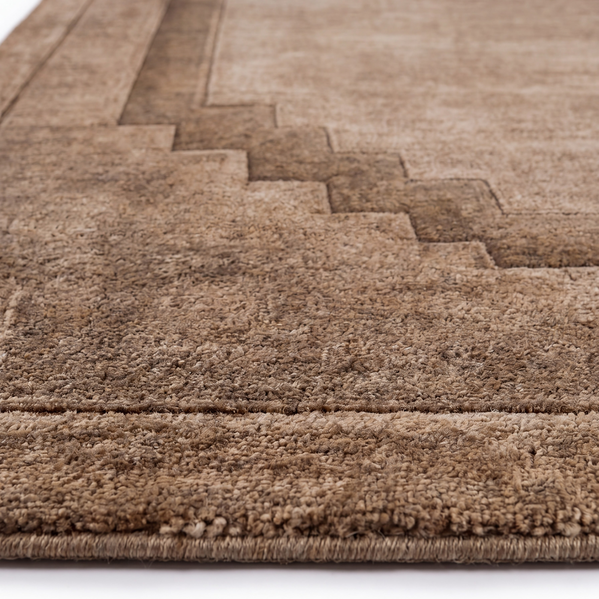 Chaukhat Rug in Warm Sand/ Bison — close-up
