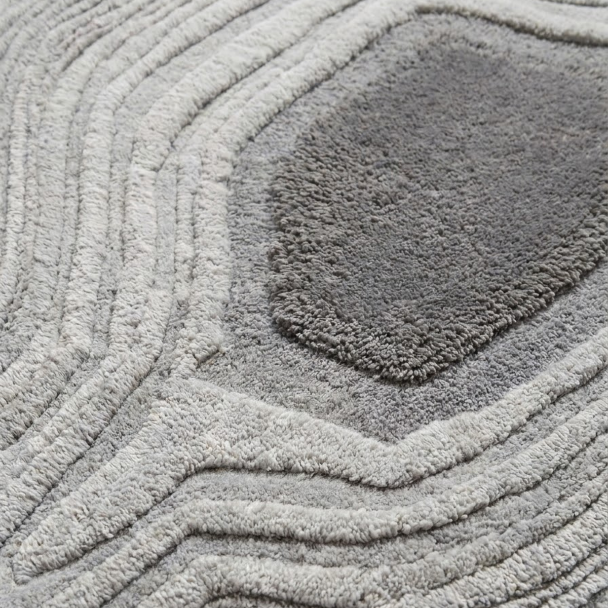 Halo Rug in Glacier Gray / Drizzle — styled angle