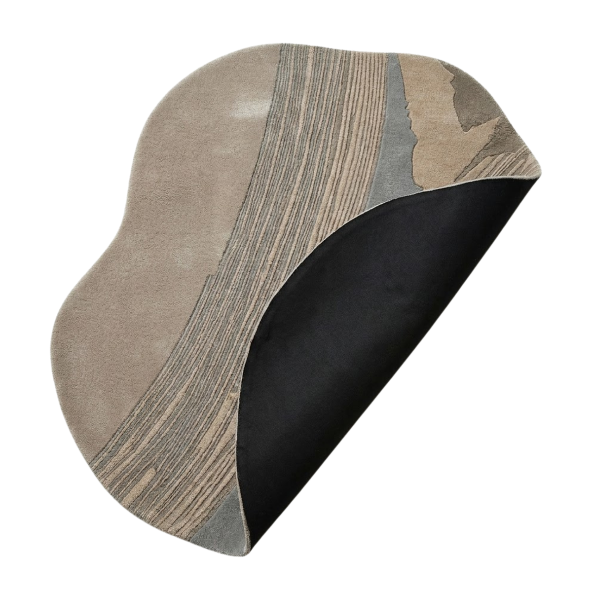 Shoal Rug in Frosted almond/ Silver blue — styled angle