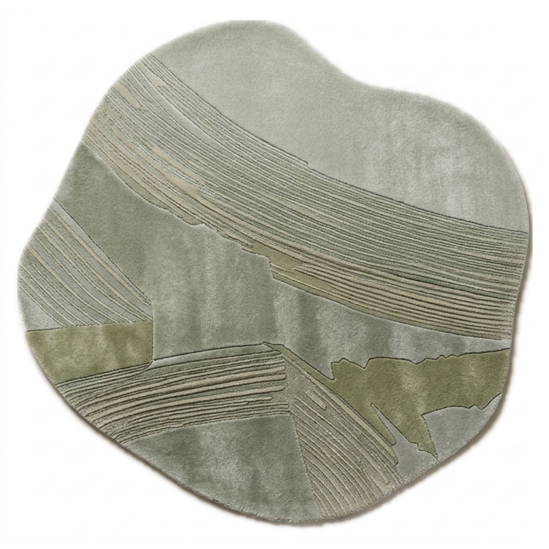 Shoal Rug in Fog Green/ Tarragon — full view