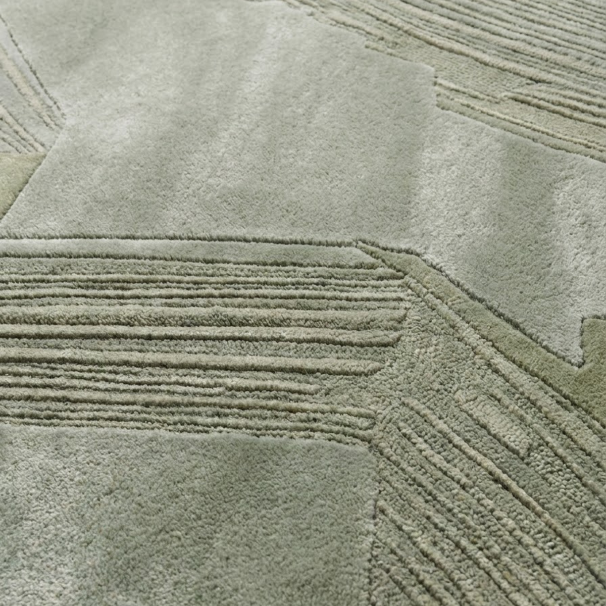 Shoal Rug in Fog Green/ Tarragon — close-up