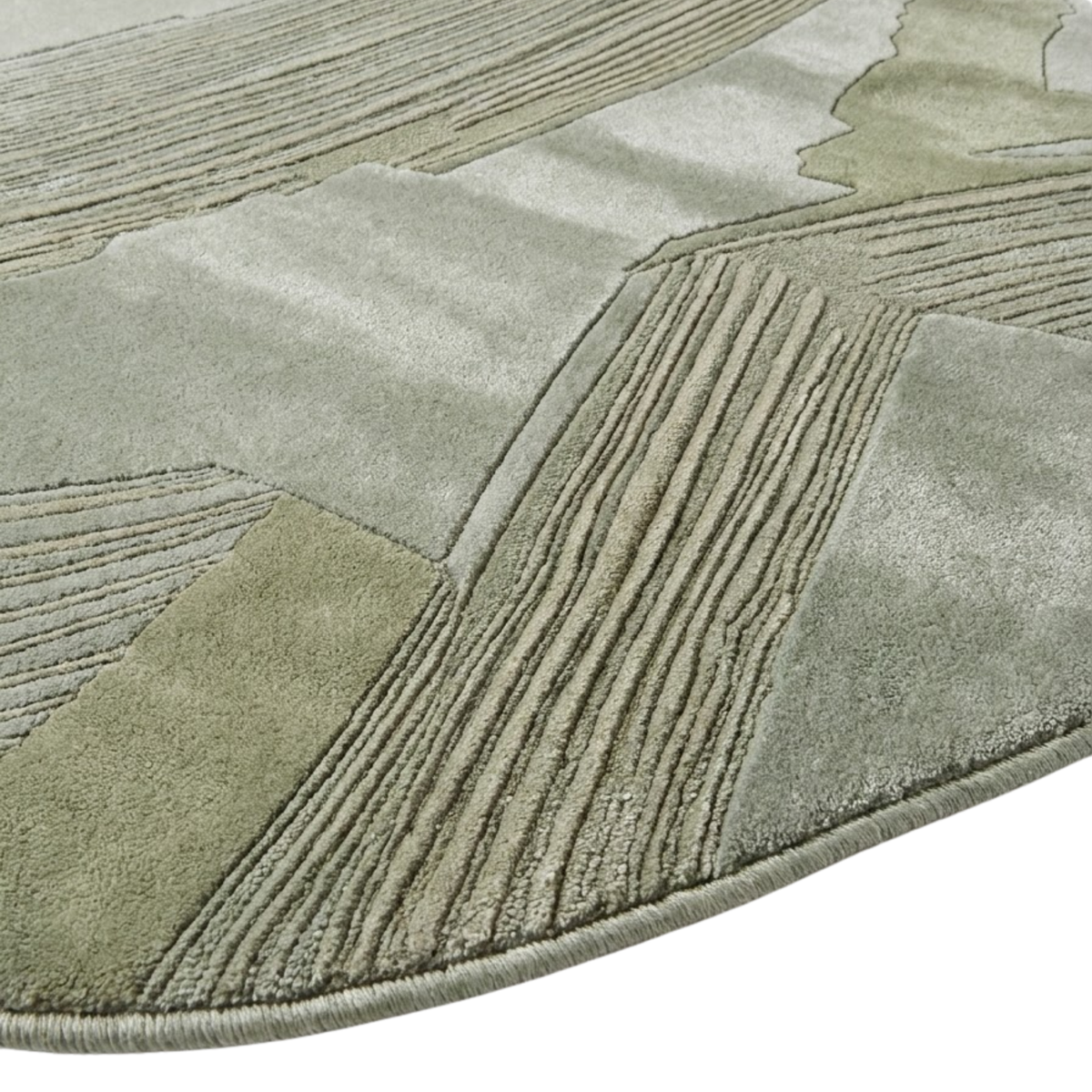 Shoal Rug in Fog Green/ Tarragon — corner detail