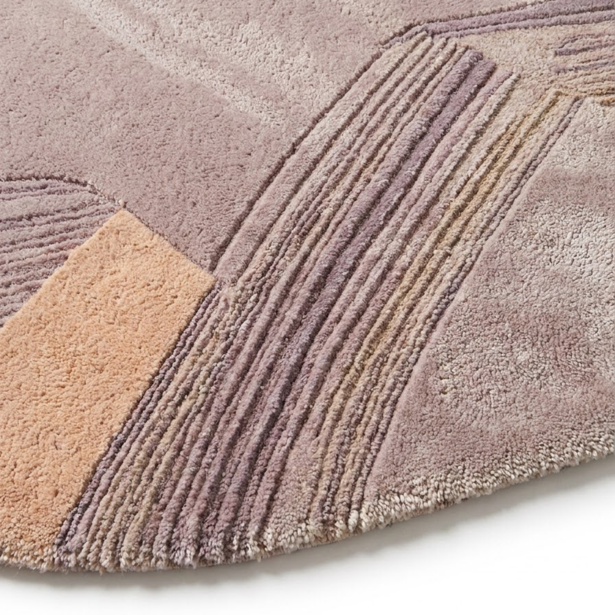 Shoal Rug in Marshmallow/Rose Smoke — corner detail