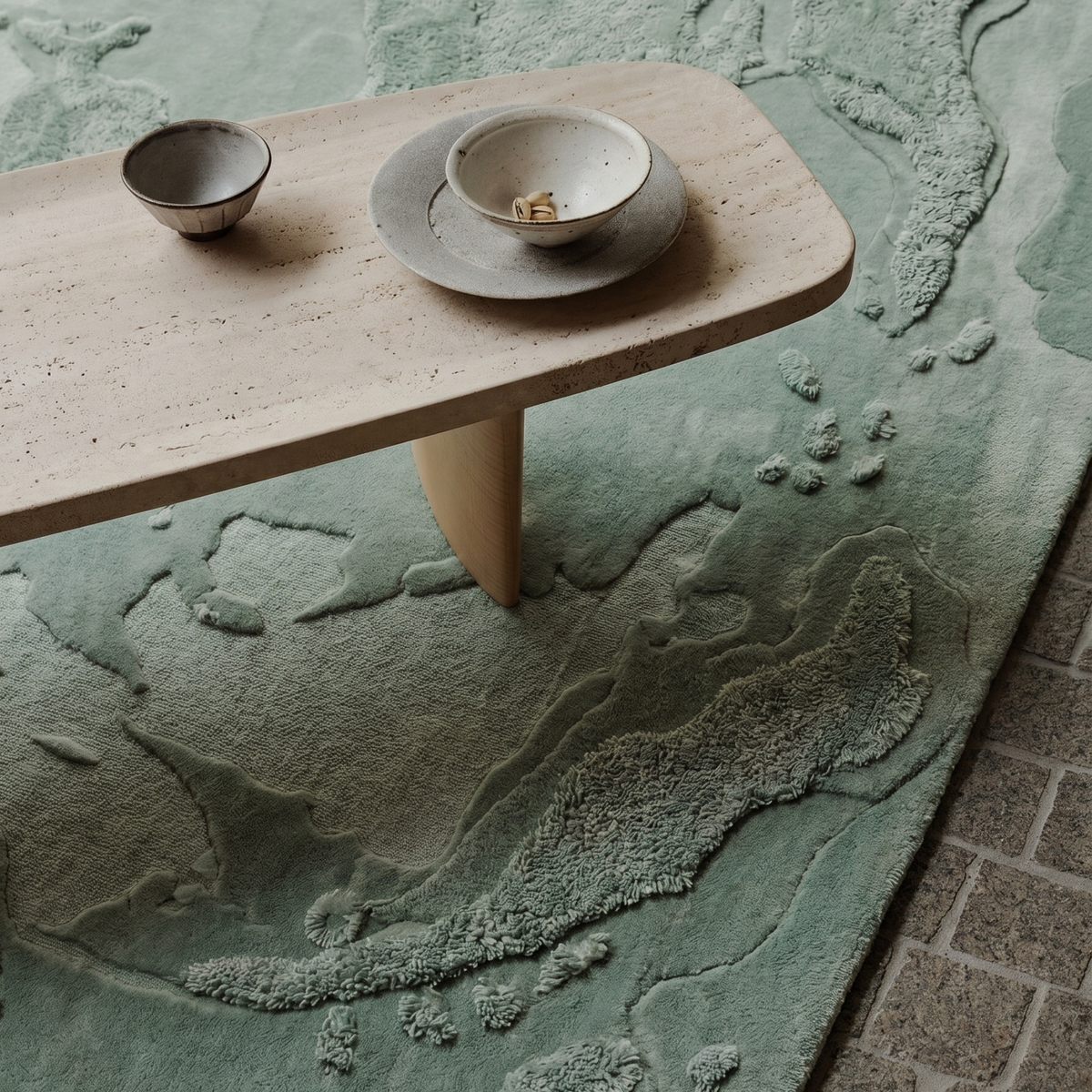Atlas Rug in Sprout Green/ Sprout Green — close-up