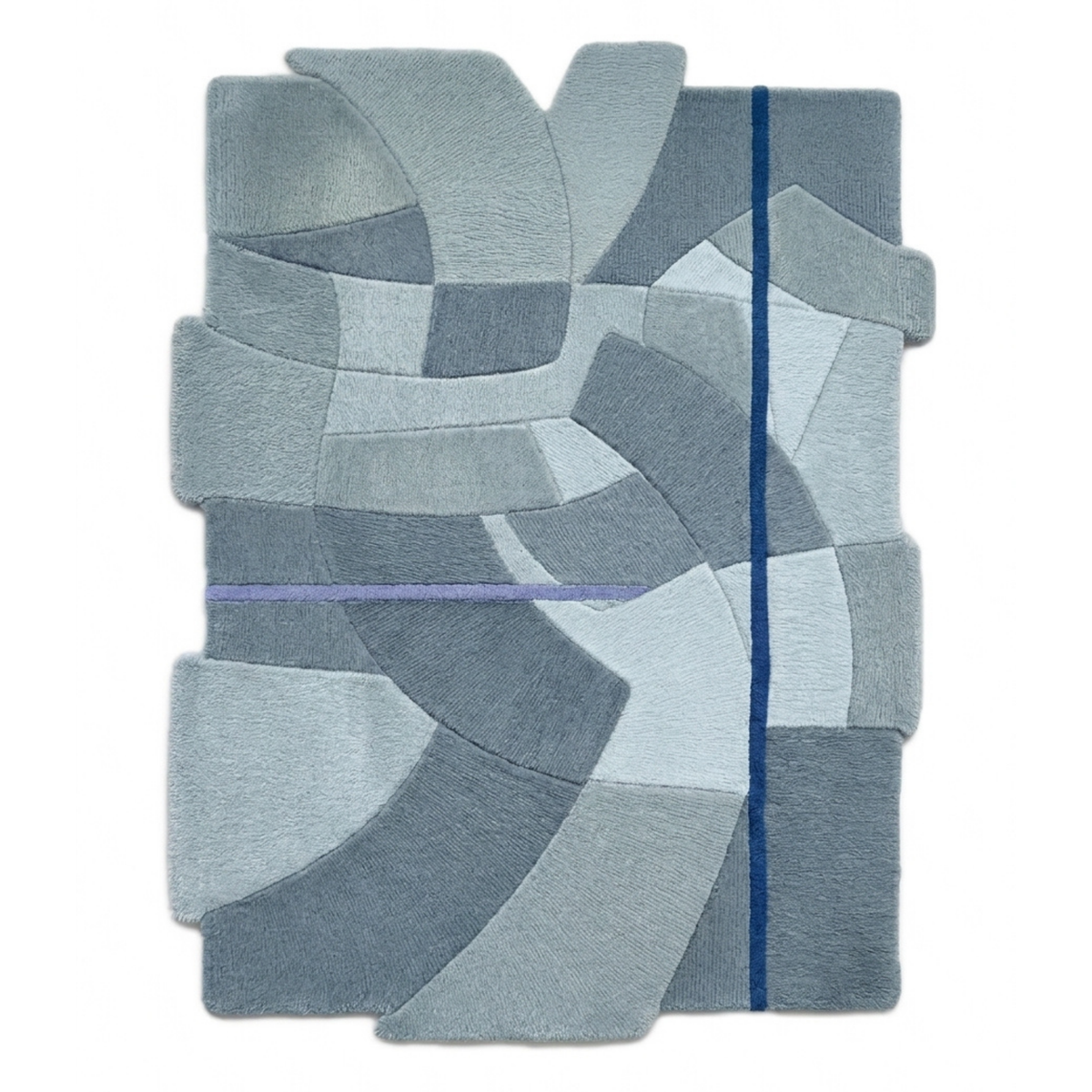 Mosaic Rug in Billowing sail/ Ashley blue — full view