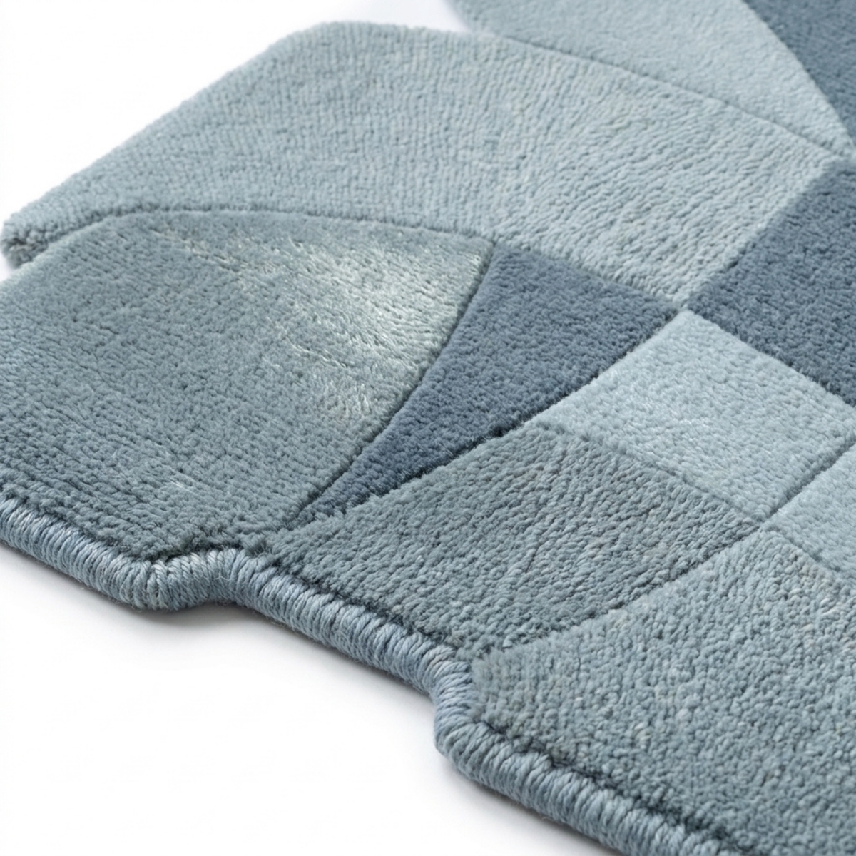 Mosaic Rug in Billowing sail/ Ashley blue — styled angle