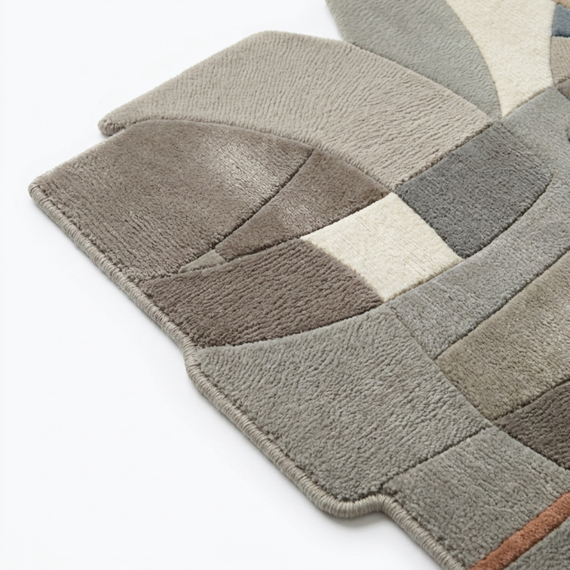 Mosaic Rug in Mineral gray/ Marshmallow — full view