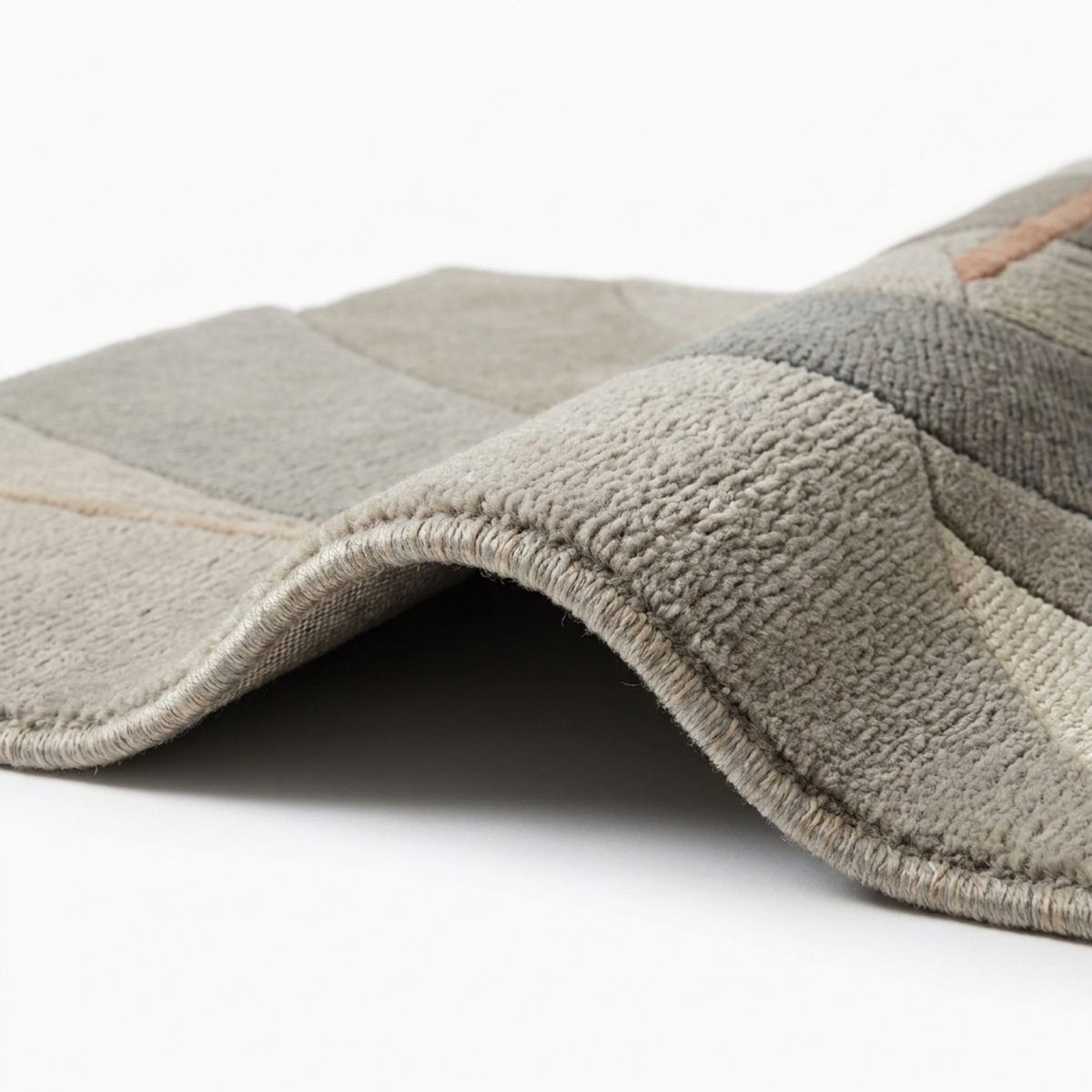 Mosaic Rug in Mineral gray/ Marshmallow — close-up