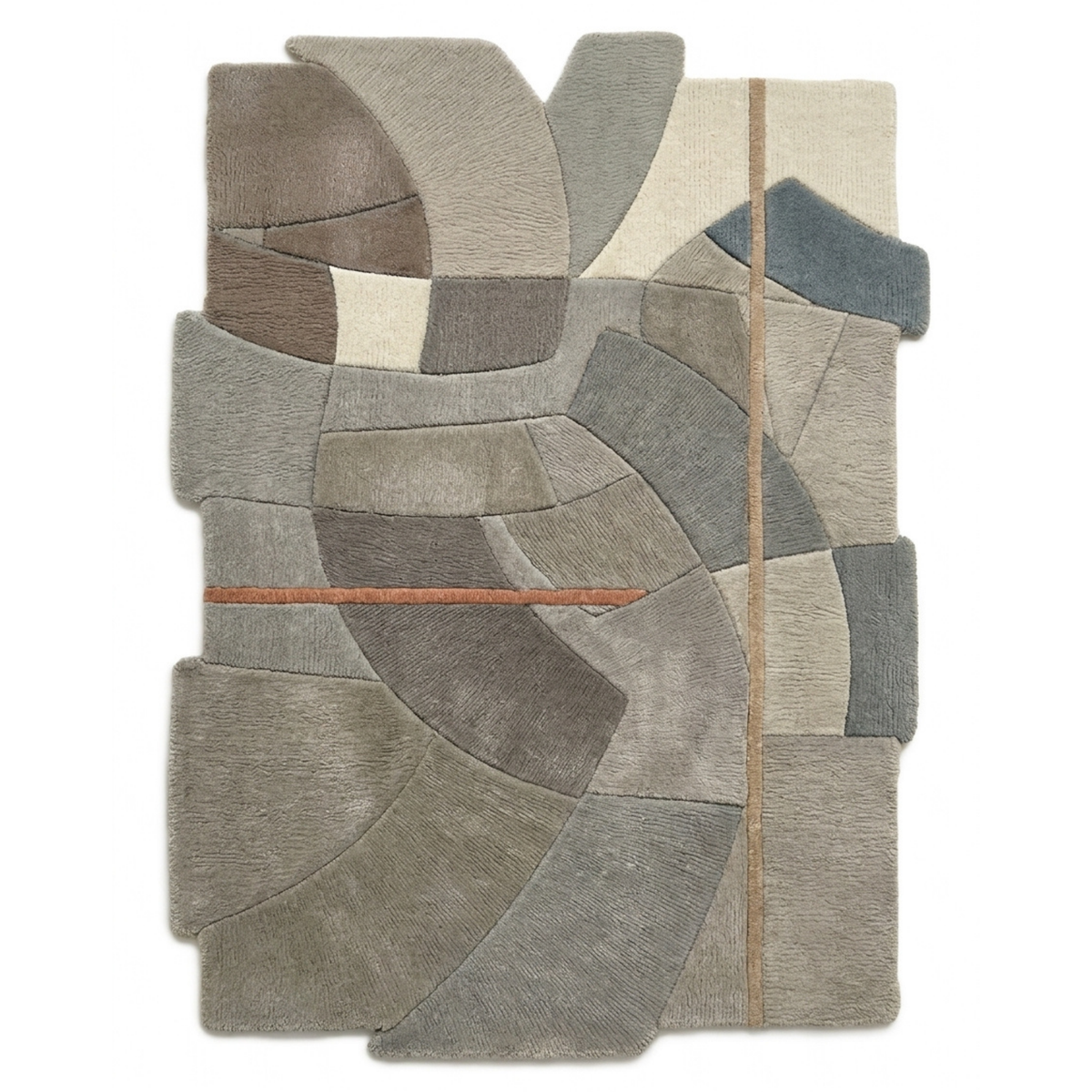Mosaic Rug in Mineral gray/ Marshmallow — corner detail