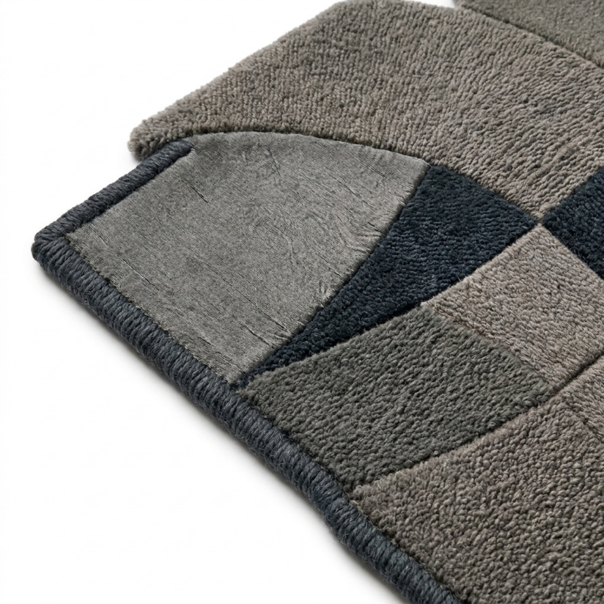 Mosaic Rug in Sand Dollar/ Dark slate — styled angle