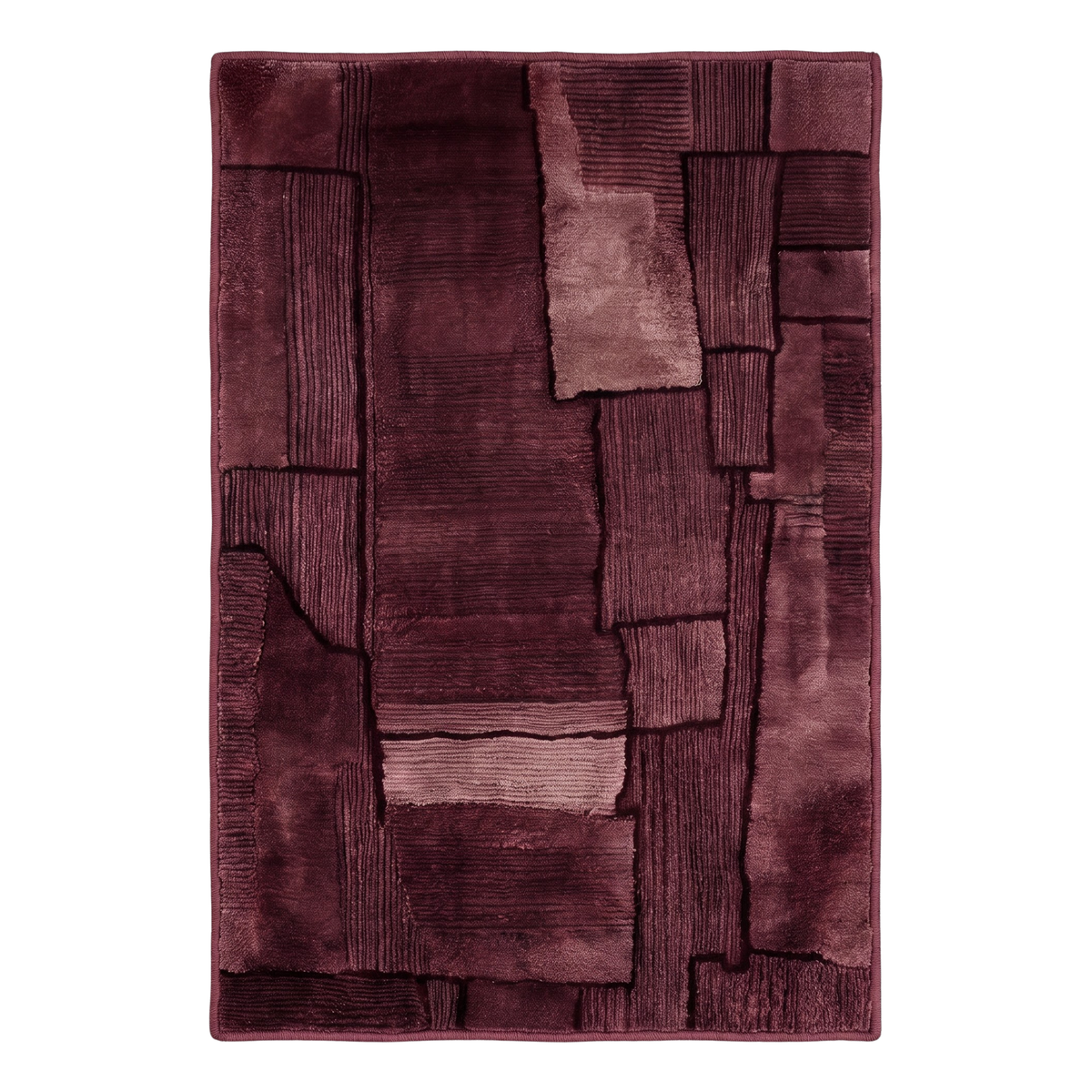 Timber Rug in Burgundy/Huckleberry — full view