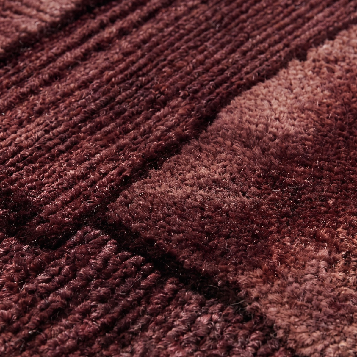 Timber Rug in Burgundy/Huckleberry — close-up