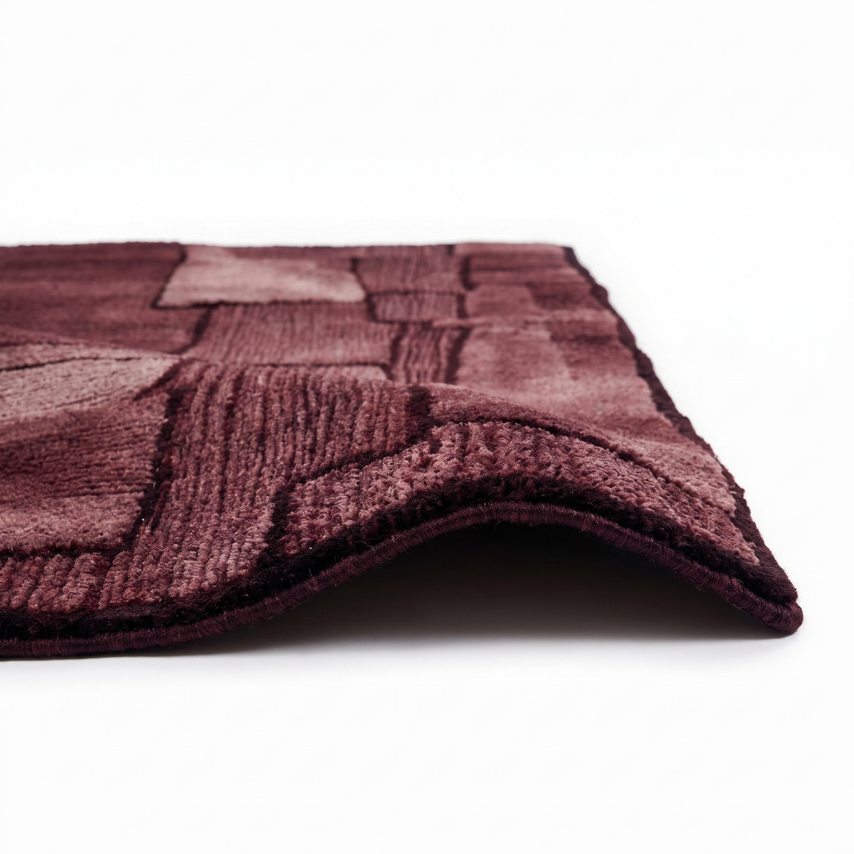 Timber Rug in Burgundy/Huckleberry — corner detail