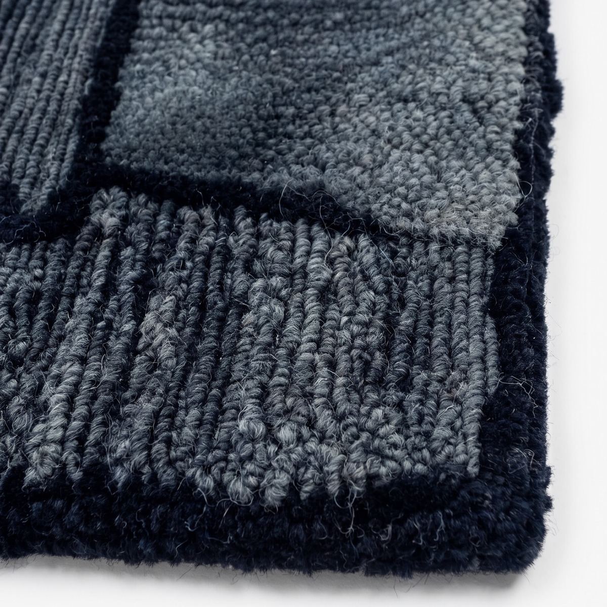 Timber Rug in Indian Teal/Dark Navy — full view