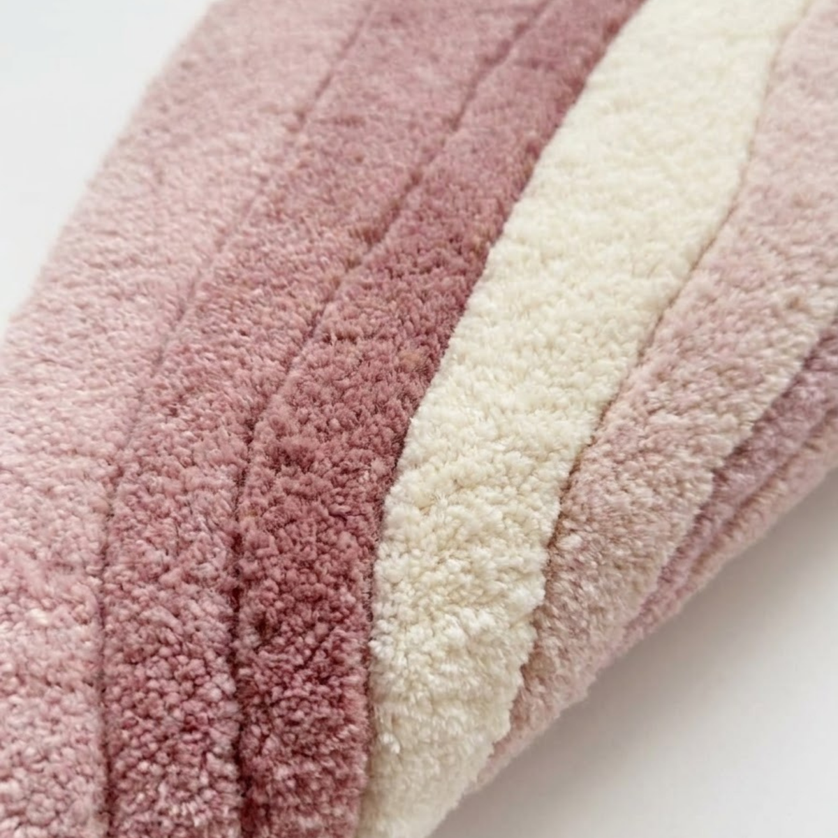 Kori Rug in Snow White/ Petal Pink — styled angle
