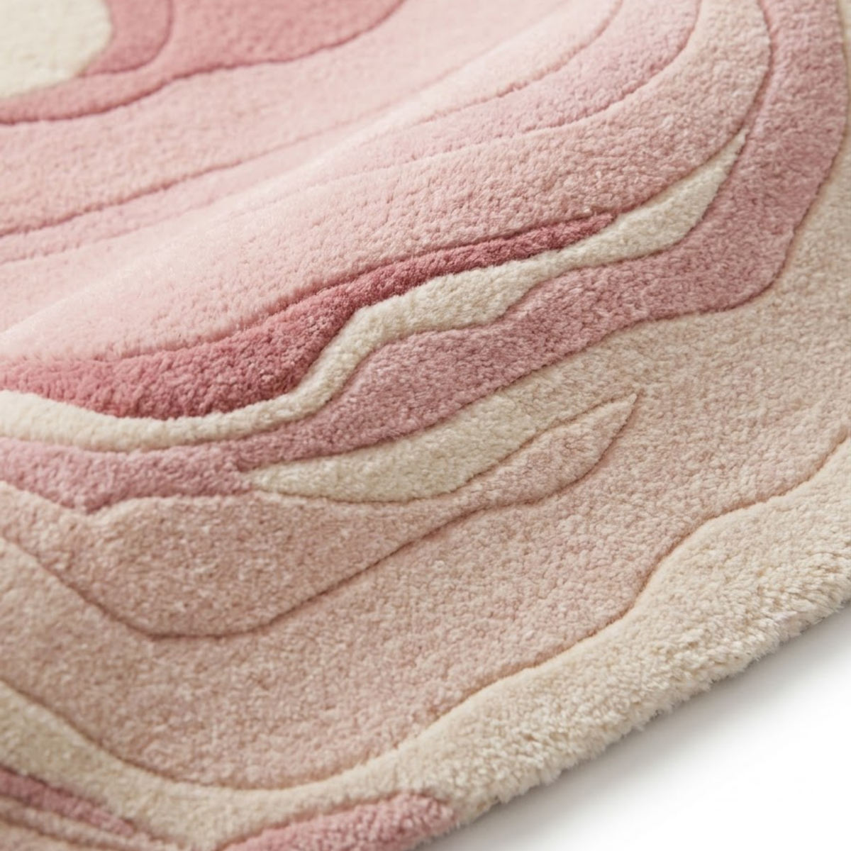 Kori Rug in Snow White/ Petal Pink — close-up